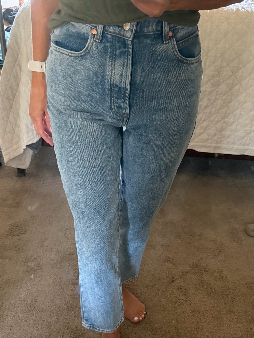 Beto Simone High Rise Straight Leg Jeans Size 26 Light Wash 100% Cotton